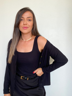 TWINSET CANELADO PRETO