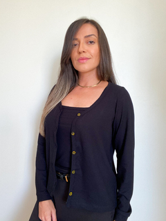 TWINSET CANELADO PRETO - loja online