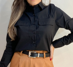CAMISA CROPPED AYLA PRETA