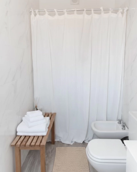 Cortina Baño Gasa de Algodón - comprar online