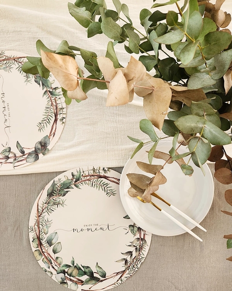 Pack 20 Platos de sitio - Eucalipto