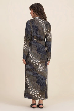 Vestido Midi Evase Poa Gráfico (2234) na internet