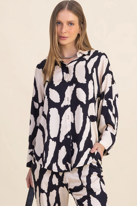 Camisa Manga 7/8 Geo Abtrato (2237) - comprar online