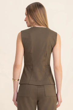 Colete Recortes Acinturado Montaria Oliva (2249) na internet