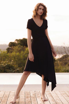 Vestido Assimétrico Trico Preto (520.01)