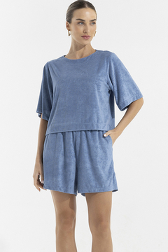 Blusa Manga Curta Atoalhada Indigo (2122)