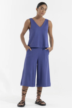 Calça Pantacourt Recortes Montaria Luxury Navy (2156)