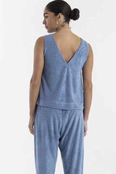 Regata Atoalhada Decote V Indigo (2120) - comprar online