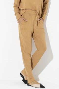 Calça Jogger Canelado Camel