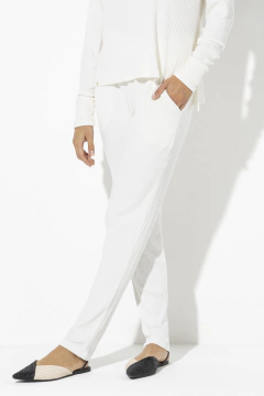 Calça Jogger Canelado Off White (208001)