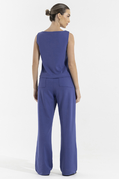 Calça Reta Recortes Montaria Luxury Navy (2159) - comprar online