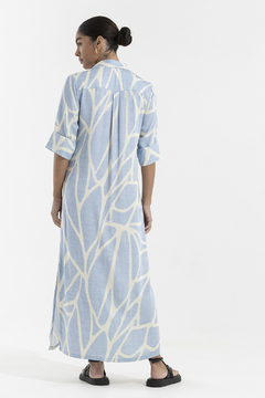 Chemise Longa Tramas Azul (002130) - comprar online