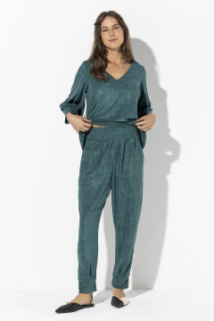 Blusa 7/8 Decote V Atoalhada Esmeralda (208242) - loja online