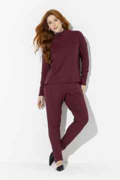 Calça Jogger Canelado Carmim (208048)