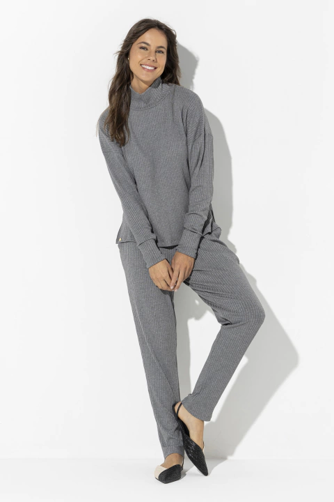 Calça Jogger Canelado Mescla (208012)