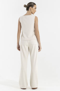 Calça Reta Recortes Montaria Luxury Natural (2158) - comprar online