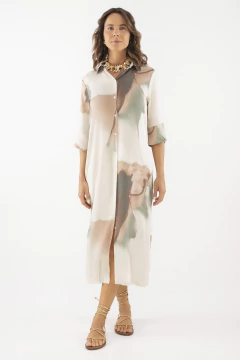 Chemise Fendas Viscose Acetinada Falésia (2337)