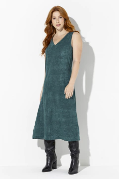 Vestido Evase Midi Pelerine Atoalhado Esmeralda (208642) na internet
