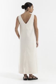 Vestido Evase Linho Natural (2116) - comprar online