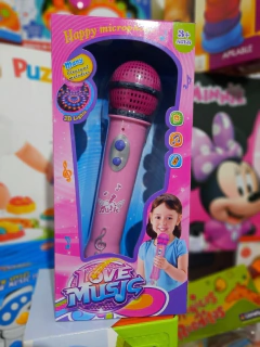 Micrófono con música y luz en caja