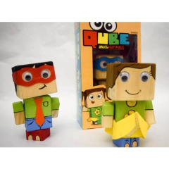 Qube Amigos grandes para armar, desarmar y colorear madera