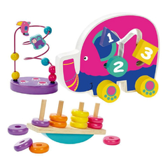 Set 3 En 1 Elefante Didáctico Prono Madera Benic Be16