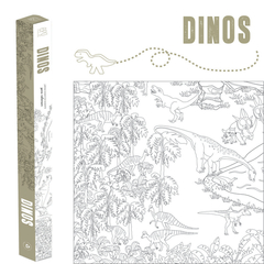 Lámina didáctica gigante dinos para colorear
