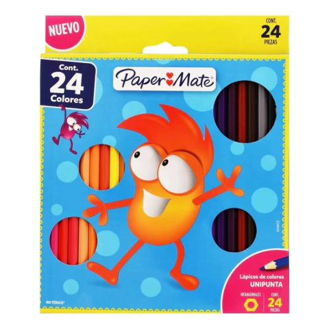 Lápices De Colores Paper Mate Unipunta Hexagonales 24 Unidades