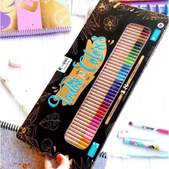 Lapices de colores Mooving Coloring x 48 en caja de lata