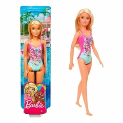 Muñeca Barbie Beach Doll Malla Con Flores Ghh38