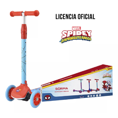 Monopatín Bullfooter Spidey Celeste Ruedas Con Luces Sorma - comprar online