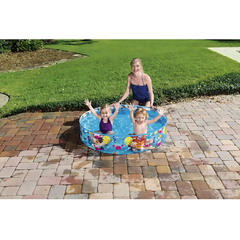 Pileta Redondo Bestway Infantil 55028 Animales Marinos 277 Litros Celeste 122 x 25 cm - comprar online