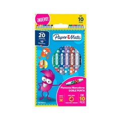 Plumones Paper Mate Marcadores Lavables Doble Punta 10 Unidades