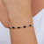 Pulseira navetes de zircônia cor preta Banhado em Banhado em Ouro 18k