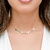 Colar Choker com Corações e Riviera Zircônias Coloridas Banhado em Ouro 18k