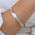 Bracelete Liso Redondo Grosso Aço Inox Banhado em Ródio Branco