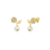 Brinco de Flor com Pérola Folheado em Ouro 18k