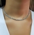 Colar Choker Cordão Baiano Médio Banhado em Ródio Branco