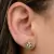 Brinco grande de esfera cravejada com micro zircônias coloridas Banhado em ouro 18k
