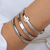 Bracelete Liso Redondo Fino Aço Inox Banhado em Ródio Branco - comprar online