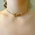 Choker Menino e Menina com Coração Banhado em Ouro 18k