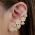 Brinco Ear Cuff flores lado unico folheado em ouro 18k