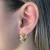 Brinco Argola Zircônias Baguetes Banhado em Ouro 18k - comprar online