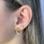 Brinco Folha Zircônias Baguetes Color Banhado em Ouro 18k - comprar online