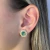 Brinco Flor Cravejada Zircônia Central Verde Banhado em Ouro 18k - comprar online
