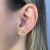 Brinco Pequeno Flor Zircônias Banhado em Ouro 18k - comprar online