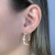 Brinco Argola Grande Corações Zircônias Base Cravejada Banhado em Ouro 18k - comprar online