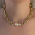 Colar Choker Elos Grosso com Pérola Dupla Banhado em Ouro 18k - Anastásia Joias | Semijoias e Acessórios Finos e Delicados 