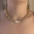 Colar Choker Elos Grosso com Pérola Dupla Banhado em Ouro 18k - comprar online