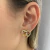 Brinco Coração Pedras Oval Color Banhado em Ouro 18k - comprar online